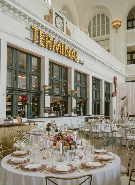 Train Station Wedding, Denver Union Station, Bohemian Wedding Reception, Classic Wedding Reception, Union Station Denver, Restaurant Station, Sister Trip, Summer Reception, Denver Wedding Photography