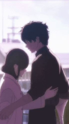 Hello World Anime, Excited Gif, Anime Hug, Hug Gif, Physical Pain, Anime Gifs, Aesthetic Gif, Anime Couple, Be Mine