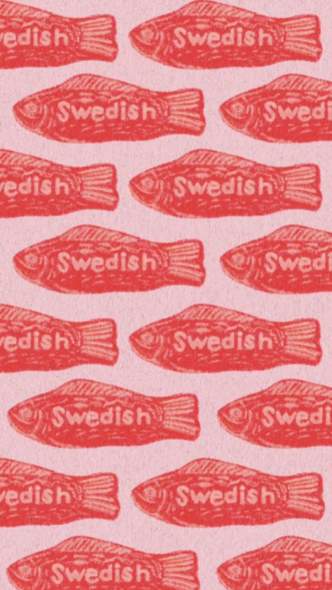 Swedish fish wallpaper @littleskullstudio Swedish Fish Aesthetic, Swedish Graphic Design, Fish Phone Wallpaper, Sweden Wallpaper, Dainty Wallpaper, Candy Wallpapers, Online Journaling, Swedish Aesthetic, Kindle Wallpaper