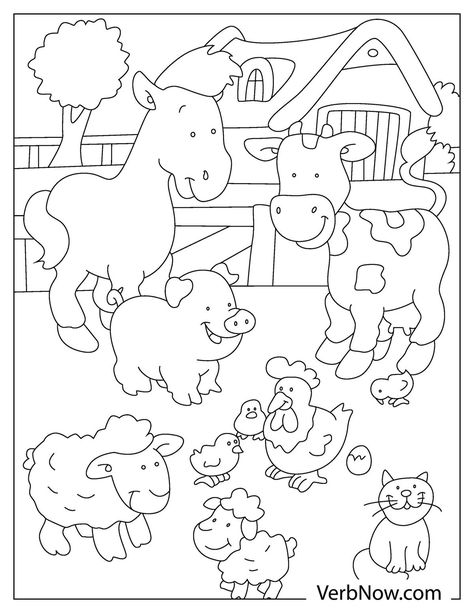 Farm Animals Drawing Easy, Farm Animals Coloring Pages, Farm Animals Pictures, Animal Colouring, Farm Coloring Pages, Cow Coloring Pages, Animals Coloring Pages, Animals Drawing, Animals Printable