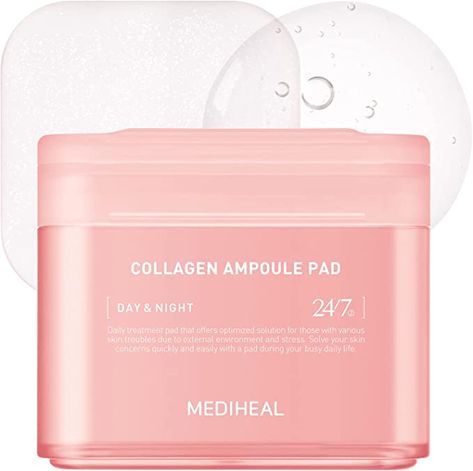 Amazon.com: MEDIHEAL Collagen Ampoule Pad – Square Cotton Facial Toner Pads Collagen & Ceramide - Skin Firming & Restore Elasticity - Tighten Wrinkles & Lines - Vegan Eco Silk Wipes, 100 Pads : Everything Else Toner Pads, Face Tightening, Glow Skin, Saggy Skin, Improve Skin Elasticity, Facial Toner, روتين العناية بالبشرة, Glass Skin, Skin Concern