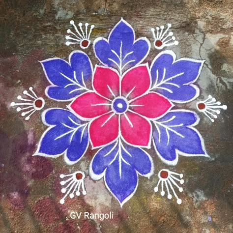 Easy Muggulu Designs, Rongali Design Simple, Diwali Kolam Design, Rangoli Designs Simple Easy, Simple Rangoli Images, Rangoli With Colours, Small Rangoli Design For Daily, Sankranti Rangoli Designs, Rangoli Dots