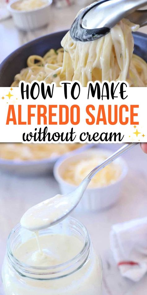 Alfredo Sauce Recipe Without Cream, Alfredo Sauce Without Heavy Cream, Alfredo Sauce Without Cream, Healthy Alfredo Sauce Recipe, Alfredo Sauce With Milk, Alfredo Sauce Recipe Without Heavy Cream, Healthy Alfredo, Healthy Alfredo Sauce, Alfredo Sauce Easy