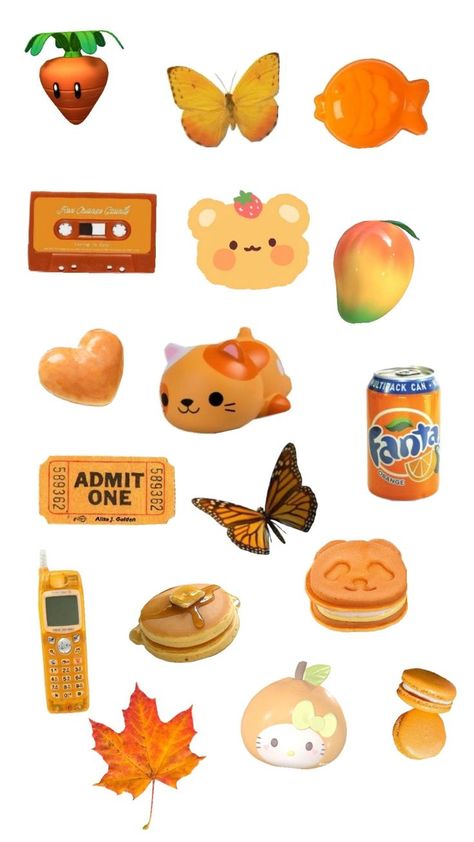 Orange Doodles Colour, Weirdcore Aesthetic, Stickers Aesthetic, Doodle Coloring, Orange Aesthetic, Instagram Photo Inspiration, Coloring Stickers, Aesthetic Stickers, Journal Stickers