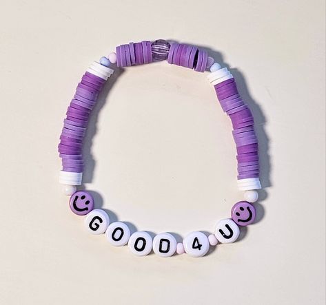 Olivia Rodrigo Beaded Bracelet, Olivia Rodrigo Bracelet Ideas Clay Beads, Song Bracelet Ideas, Clay Bead Bracelet Ideas Olivia Rodrigo, Bracelet Ideas Olivia Rodrigo, Olivia Rodrigo Clay Bead Bracelet, Guts Tour Bracelets, Olivia Rodrigo Bracelet Ideas, Make Clay Beads