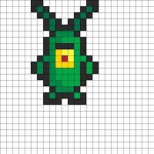 Plankton Pixel Art, Pixel Art Spongebob Easy, Spongebob Perler Bead Patterns, Pixel Spongebob, Spongebob Cross Stitch, Spongebob Perler Beads, Spongebob Pixel Art, Spongebob Perler, Pixel Art Animals