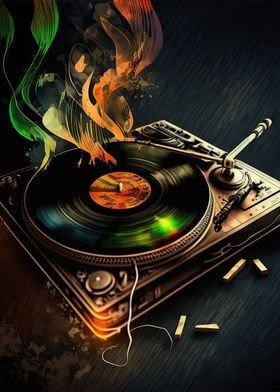 Music Images Art, Funky Music Art, Music Art Wallpaper, Turntables Art, Retro Music Art, Vintage Music Art, Music Drawings, Music Artwork, Music Man