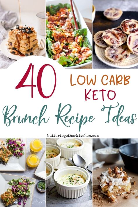 40 Low Carb Keto Brunch Recipes - Great collection of both sweet and savory keto dishes for all to love and enjoy! #ketobrunch #ketorecipes #ketobreakfast #ketolunch #ketomothersday | buttertogetherkitchen.com Keto Brunch Recipes, Keto Brunch, Keto Dishes, Keto Holiday, Family Brunch, Keto Diet Breakfast, Paleo Recipe, Keto Sweets, Keto Friendly Desserts