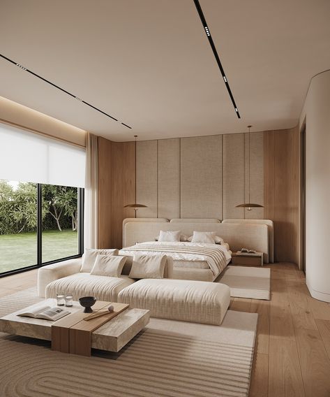 MASTER BEDROOM DESIGN - SAND HOUSE VILLA :: Behance Miami Bedroom, Hotel Suite Design, Modern House Design Interior, Sand House, Dream House Aesthetic, Miami Interior Design, Unique Bedroom Design, House Villa, Contemporary Hotel