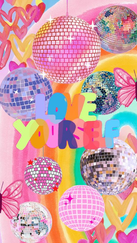 #fyp #fypshuffle #vibes #music #wallpaper #quotes #rainbow #disco #discoball Hippe Backgrounds, Disco Ball Quotes, Disco Ball Wallpaper Iphone, Disco Wallpaper Aesthetic, Disco Ball Aesthetic Wallpaper, Disco Quotes, Disco Ball Background, Disco Ball Wallpaper, Disco Ball Wall