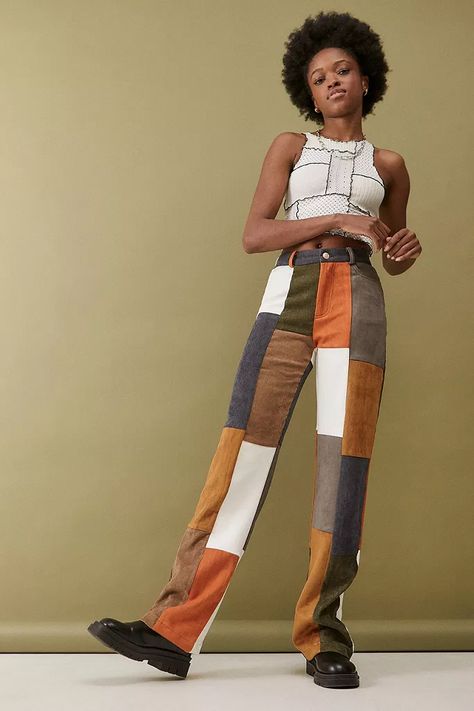 Jaded London Mixed Patchwork Corduroy Trousers | Urban Outfitters UK Urban Outfitters Outfit, Wide Leg Trousers Outfit, Patchwork Trousers, Patchwork Fashion, Knit Cardigan Pattern, Urban Outfitters Clothes, Cord Trousers, Corduroy Trousers, Jaded London