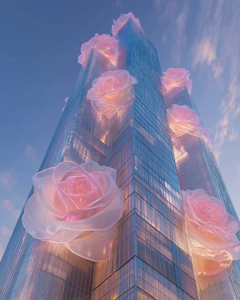 Skyscrapper made for dreamers. . . #skyscrapper #dreamy #roses #ethereal #city #newyork #nyc #la #manhattan #magical Ethereal City, Blake Kathryn, Money And Happiness, Travel Aesthetic, Pretty Things, Manhattan, Aesthetic Wallpapers, The Dreamers, Roses