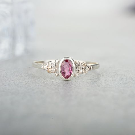 Floral Garnet Ring, Pink Rhodolite Garnet Ring, January Birthstone, 925 Sterling Silver, Dainty Pink Minimalist Flower Jewelry, Gift For Her by ElementaJewels on Etsy Pink Minimalist, Rhodolite Garnet Ring, Minimalist Flower, Handcrafted Silver Jewelry, Gemstone Properties, Minimalist Flowers, Natural Stone Jewelry, January Birthstone, Garnet Ring