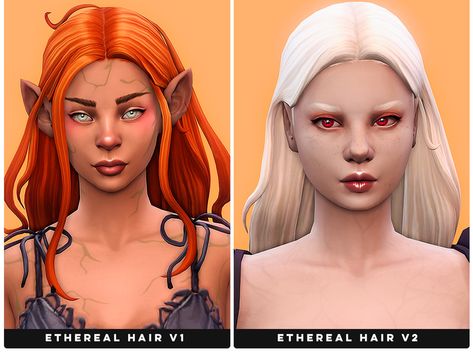 Sims 4 Serenity, Ethereal Hair, Sims 4 Downloads, Sims Hair, Pumpkin Soup, Sims 4 Cc, Maxis Match, The Sims 4, Sims Cc