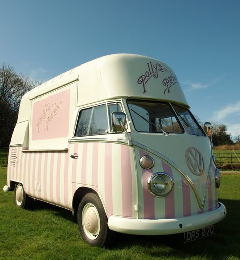 Contact Page Polly's Parlour. Vintage VW Ice Cream Van Hire Vintage VW Wedding Hire Ice Cream Truck Business, 50s Diner Party, Real Fruit Ice Cream, Kate Bush Songs, Vintage Ice Cream Truck, Ice Cream Food Truck, Kombi Food Truck, Vw Wedding, Ice Cream Car