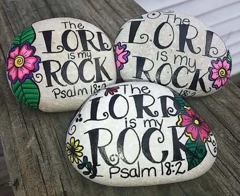 Christian Painted Rock Prayer Rocks, Stones Art, Rock Painting Ideas, Rocks Painted, Christian Rock, Christian Crafts, Painted Rocks Diy, Rock Painting Ideas Easy, Church Crafts