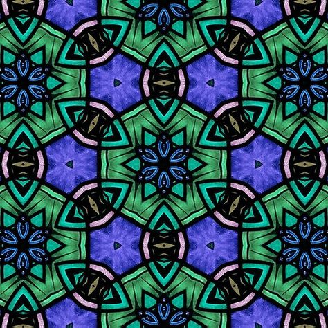 Kaleidoscope Design Graphics, Stained Glass Kaleidoscope Pattern, Stained Glass Kaleidoscope, Glass Kaleidoscope, Kaleidoscope Design, Yearbook Covers, Blue Girl, Teal And Gold, Stained Glass Patterns