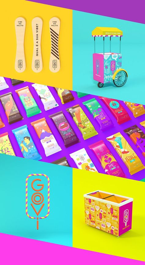 Brand ideas and inspiration for PR With Perkes - from pop art to bright colours #brand #branding #PR #prwithperkes Colorful Branding Design, Ice Cream Branding Design, Popsicle Brand, Ice Cream Branding, Cream Branding, Popsicle Design, Desain Merek, Ice Cream Packaging, Pop Color