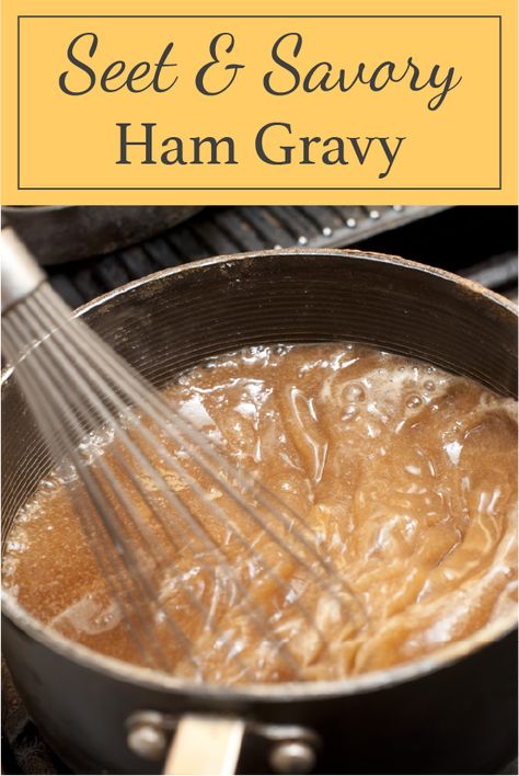 Sweet Ham Gravy Recipe, Sweet Gravy Recipe, Gravey Recipe, Gravy Sauce Recipe, Slow Cooked Ham, Ham Gravy, Honey Baked Ham Recipe, Brown Gravy Recipe, Homemade Gravy Recipe