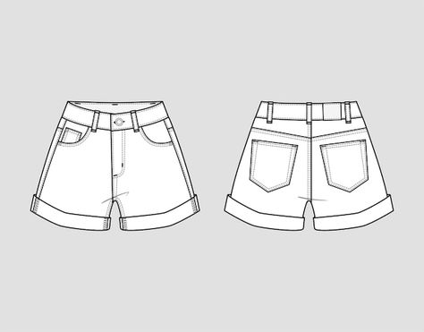 User17943295 | Freepik Drawing Ideas References, Shorts Drawing, Short Jeans, Vector Photo, Short Pants, Premium Vector, Drawing Ideas, Graphic Resources, Denim Shorts