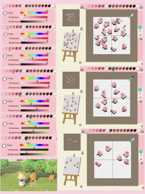 Animal Crossing Clothes Tutorial, Acnh Patterns, Acnh Inspiration, Motif Acnl, Gamer Stuff, Cherry Blossom Petals, Zebra Crossing, Animal Crossing 3ds, Animals Crossing