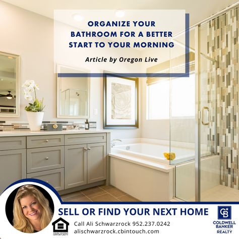 Spruce up, organize your bathroom for a better start to your morning with some great ideas in this article from Oregon Live.  #coldwellbanker #minneapolis #HomeTip Organize Your Bathroom, Bamboo Shelf, Bathroom Storage Solutions, Vanity Drawers, Toilet Paper Roll Holder, Fluffy Towels, Wood Storage Box, Magnifying Mirror, Glass Canisters