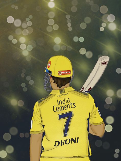 Thala forever Ms Dhoni Cartoon Art, Msd Painting, Ms Dhoni Art, Dhoni Cartoon, Dhoni Sticker, Dhoni Art, Dhoni Drawing, Dhoni Back Pose, Sanjhi Art