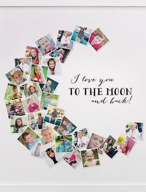 Photo Collage Ideas to Help You Stylishly Display Your Favorite Images Collage Des Photos, Collage Foto, Hiasan Bilik Tidur, Customized Photo Gifts, Cadeau Photo, Diy Coasters, To The Moon And Back, Picture Collage, Diy Photo