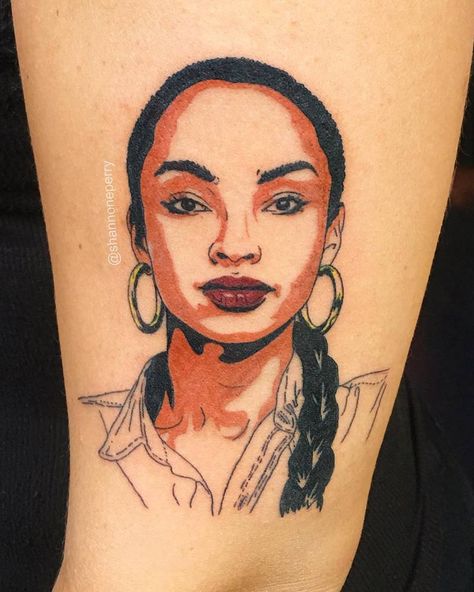 Queen Sade for Taylor! Portraits Tattoo, Musician Tattoo, Like A Tattoo, Sade Adu, Nigerian Culture, Lyric Tattoos, Upper Arm Tattoos, Tattoo For Son, Fairy Tattoo