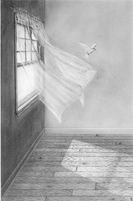 Open Window | Flickr - Photo Sharing! Drawing Of Landscape, Window Sketch, Curtain Drawing, Landscape Street, Window Illustration, Window Drawing, Pencil Shading, Pencil Art Drawings, Open Window