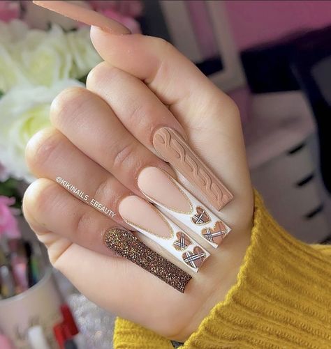 Brown Nail Art, Fall Nail Inspo, Brown Nail Polish, Brown Nail, Brown Nails Design, Fall Manicure, Sweater Nails, Acrylic Press On Nails, Gradient Nails