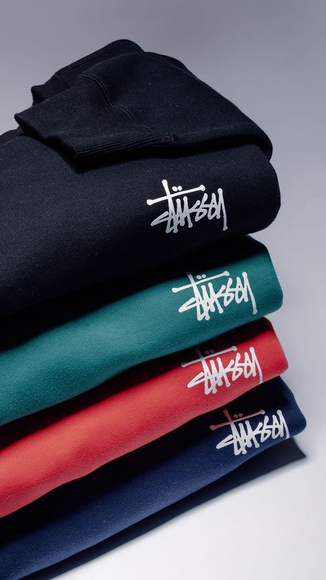 Stussy Product Photography, Streetwear Product Shots, Streetwear Product Photography, Streetwear Staples, Apparel Photography, Minimal Shirt Design, Hypebeast Clothing, Clothing Store Displays, T Shirt Logo Design