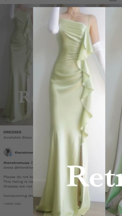 Elegant Dresses Classy Green, Formal Mermaid Dresses, Hijabi Homecoming Dress, Pastel Green Outfit Aesthetic, Gowns Dresses Elegant Classy Glamour, Green Dress Aesthetic, Pastel Green Dress, Pastel Prom Dress, Sketches Design