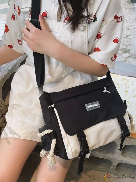 Bird in Bag - Womens Retro Vintage Multi-Colored Stylish Shoulder Bag Messager Bags Aesthetic, Vintage Sling Bag, Preppy Basics, High School Bags, Sling Bags Women, Vintage Messenger Bag, Women Crossbody Bag, Work Suits, Stylish Shoulder Bag