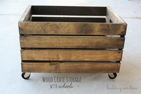 I'm super excited about this storage project!   It's one of those that I've been meaning to do...    and this is the year for a little ... Kitchen Pantries, Kitchen Storage Units, Storage Box On Wheels, Crate Diy, Storage Building, Crate Shelves, Wine Crate, Storage Kitchen, Diy Wine Rack