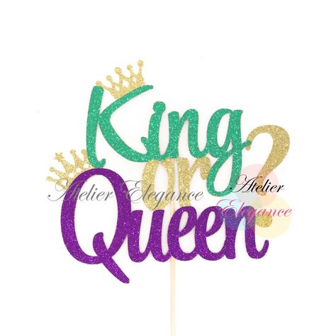 He Or She Cake Topper, He Or She Cake, Boy Or Girl Cake, Jumbo Cupcake, Queen Cake, Gender Reveal Cake Topper, Queen Cakes, Girl Gender Reveal, King Or Queen