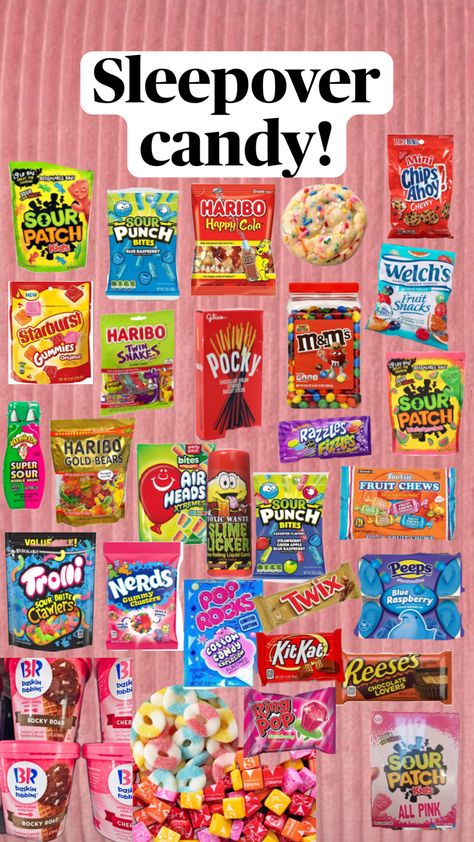 #candy #sleepovercandy #preppy #aethetic #preppyaesthetic #cute #candyaesthetic #snacks #sleepover Sleepover Candy, Snacks Sleepover, Fun Sleepover Activities, Snack List, Teen Sleepover Ideas, Sleepover Snacks, Fun Sleepover Games, Birthday Sleepover Ideas, Snacks List