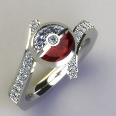 Pokémon Pokemon Ring, Engagement Ring Sizes, Rhinestone Ring, Ring Pictures, Finger Rings, White Rhinestone, Jewelry Wedding, White Sapphire, White Ring