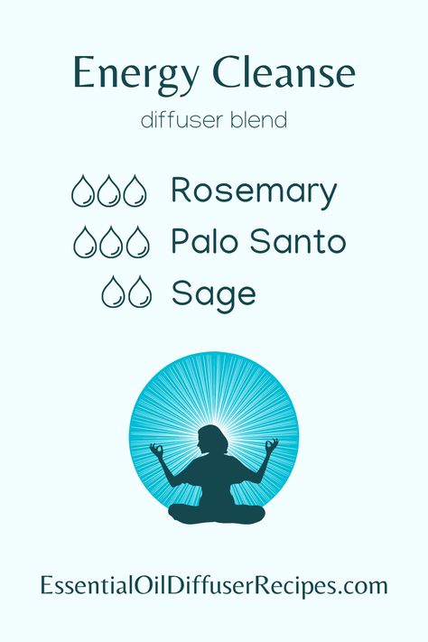 The Energy Cleanse essential oil diffuser blend contains rosemary, palo santo, and sage essential oils. Cleansing Essential Oils Diffuser Blends, Sage Essential Oil Blends, Spanish Sage Diffuser Blends, Energy Cleansing Diffuser Blends, Palo Santo Diffuser Blend, Rosemary Essential Oil Blends, Aura Cleansing Diffuser Blends, Clary Sage Essential Oil Blends, White Sage Essential Oil