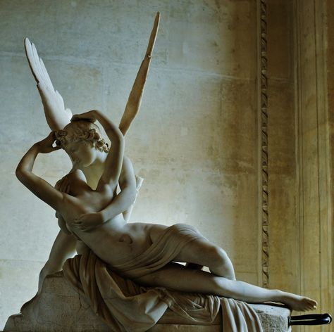 Eros And Psyche, Antonio Canova, Italian Sculptors, Cupid And Psyche, Museums In Paris, Ancient Myths, Louvre Paris, Louvre Museum, Marble Art