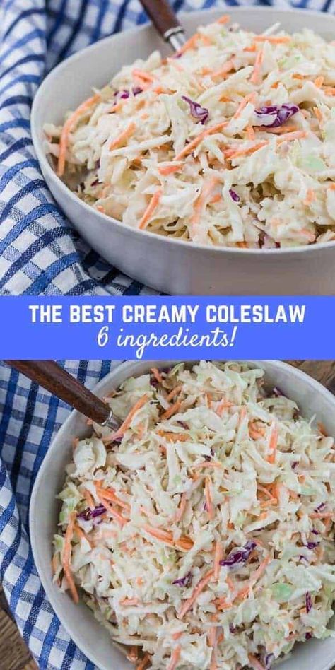 This classic creamy coleslaw recipe will become a family favorite. It's easy to prepare, stores well in the refrigerator, and is perfect for picnics and barbecues. Creamy Coleslaw Recipe, Mix Vegetable Recipe, Best Coleslaw Recipe, Easy Coleslaw, Coleslaw Recipe Easy, Coleslaw Salad, Homemade Coleslaw, Creamy Coleslaw, Fresh Salad Recipes