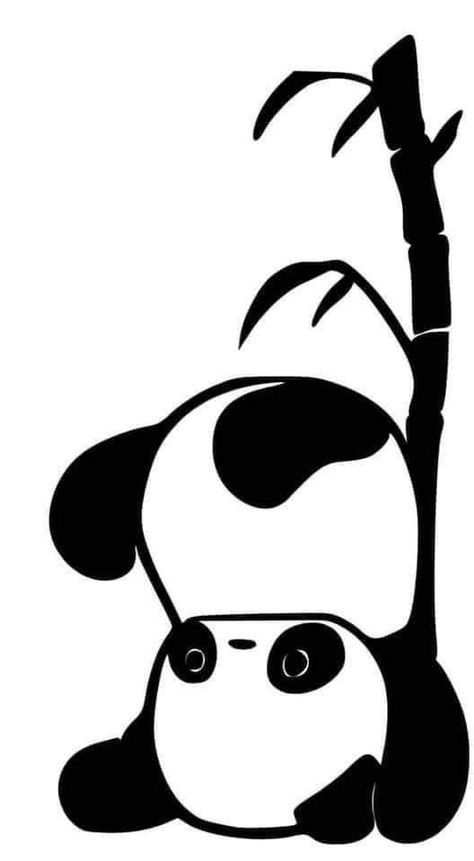 Panda Sketch, Cute Panda Drawing, Vinyle Cricut, Panda Drawing, Sticker Tattoo, Illustrator Design Tutorial, Coloring Art, Drawing Color, Silhouette Stencil