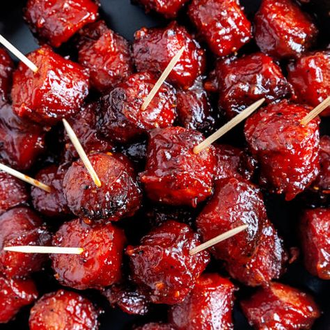 Sausage Burnt Ends - BBQing with the Nolands Cranberry Bbq Sausage Burnt Ends, Hot Dog Burnt Ends In Oven, Sausage Burnt Ends, Hot Dog Burnt Ends, Polish Sausage, Sausage Dishes, Burnt Ends, Camp Chef, Bbq Rub