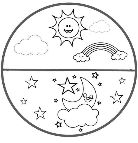 Sun And Moon Activities, Moon Activities, English Activities For Kids, Preschool Activities Toddler, Shapes Preschool, Diy Crafts For Girls, Kindergarten Learning Activities, Hand Crafts For Kids, Science Activities For Kids