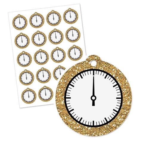 New Year's Eve - Gold - New Years Eve Party Favor Gift Tags (Set of 20), #Ad #Years, #Affiliate, #Party, #Gold, #Year Gold Theme Party, Easy Party Favor, White Party Decorations, Easy Party Decorations, Thank You Party, New Years Tree, Diy Party Supplies, Easy Parties, Round Tags