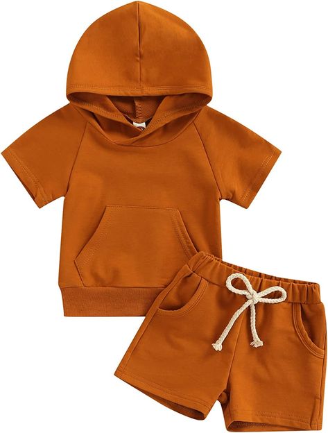 Old Man Outfit, Boy Sweatpants, Baby Boy Summer, Shirt Pant Set, Pants Brown, Boys Sweatshirts, Sweatshirt Short Sleeve, Girls Summer Outfits