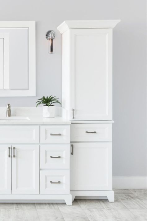 Bathroom Vanity With Matching Linen Cabinet, Bathroom Vanity With Linen Tower, Bathroom Vanity With Tall Side Cabinet, Linen Tower Bathroom, Bathroom Vanity With Linen Cabinet, Bath Storage Cabinet, Vanity With Linen Cabinet, Bathroom Linen Tower, Bathroom Tower