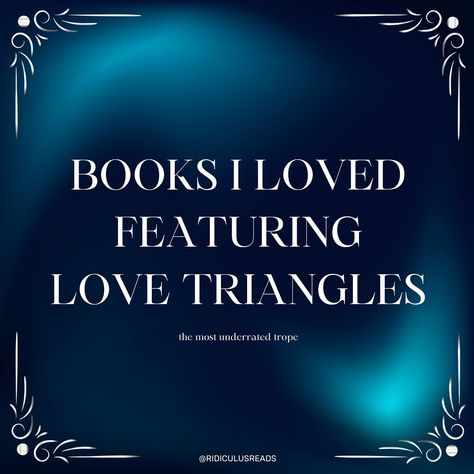 Which bookish trope do you think is the most underrated? Hear me out… I’m a big fan of a good love triangle! I feel like love triangles are very similar to marmite, you either love them or you hate them. I wanted to share a few books that have absolutely phenomenal plot lines, magical settings and… great love triangles. 👀 #bookstagram #bookstagramuk #Bookish #booksbooksbooks #booktography #shelfie #yafantasy #adultfantasy #fantasy #fantasybooks #fantasyreader #ireadfantasy #ilovefantasy #fo... Magical Settings, Plot Lines, Love Triangle, Ya Fantasy, Great Love, Best Love, Fantasy Books, Triangles, You Think