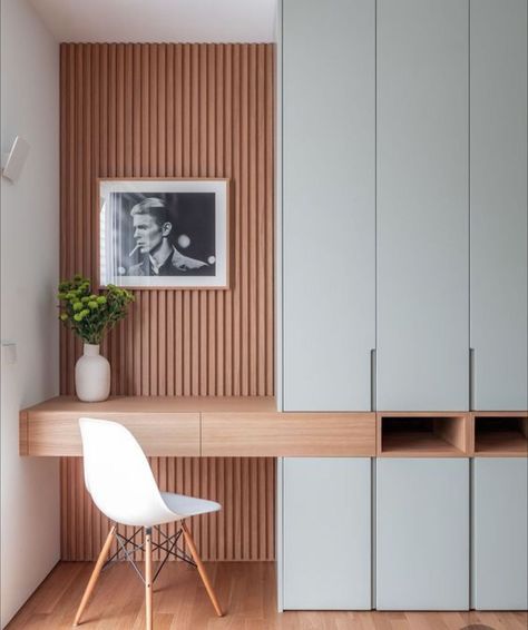 Wardrobe With Study Table Design, Study Table Designs, Study Room Design, Small Apartment Interior, Home Office Inspiration, Wardrobe Door Designs, Wardrobe Interior Design, Wardrobe Design Bedroom, Bedroom Furniture Design