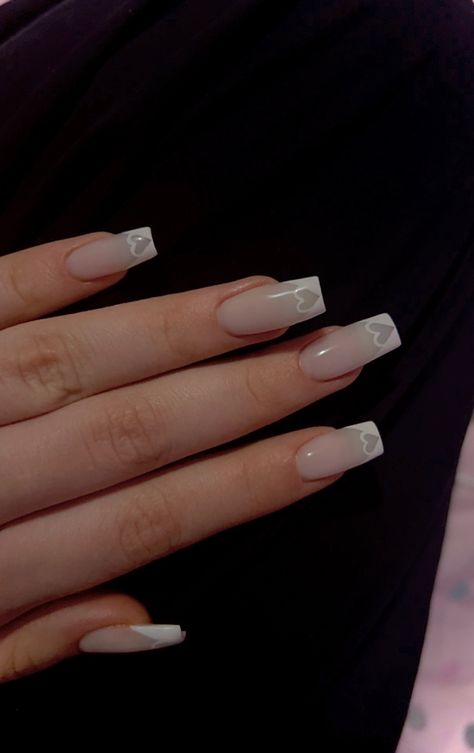 Milky Nails With Pearls, Nail Inspo Milky White Design, Milky White And Red Nails Acrylic, White French On Milky White, Milky White Nails With Design French, Mail Inspo White, Milky White And Red Nails, Milky White Nails French Tip, Acrylic Nails White Design